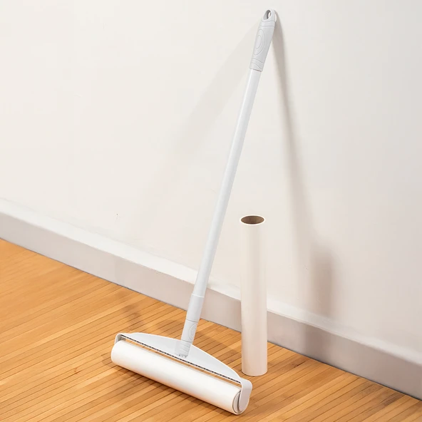 Porsima 3109 Teleskopik Uzun Saplı Yedek Başlıklı Tüy Alma Rulosu Tüy Toz alıcı Rulo 60 Yaprak - Resim 3