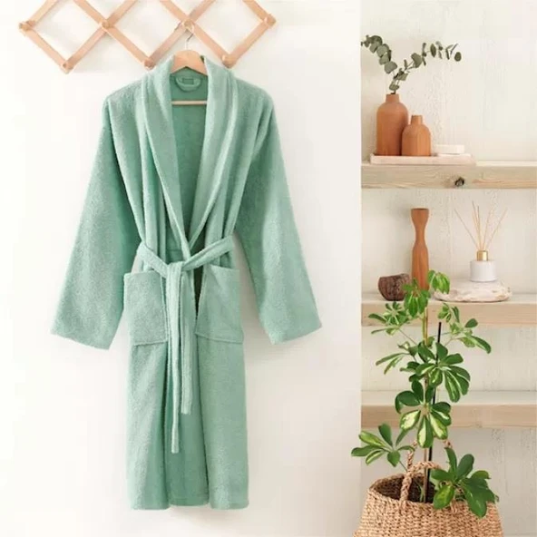 TAÇ ŞALYAKA PAMUK BORNOZ L/XL MİNT YEŞİLİ