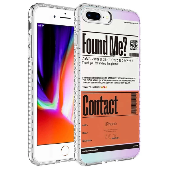 Apple iPhone 8 Plus Kılıf Airbag Kenarlı Renkli Desenli Silikon Zore Elegans Kapak - 1