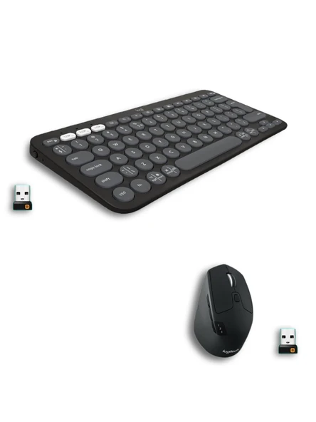 Logitech K380S Bluetooth Klavye + Logitech M720 Triathlon Kablosuz Mouse Set