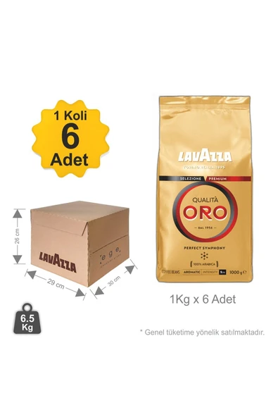 LavAzza Qualita Oro Çekirdek Kahve - 1 Koli - 1kg X 6 Adet