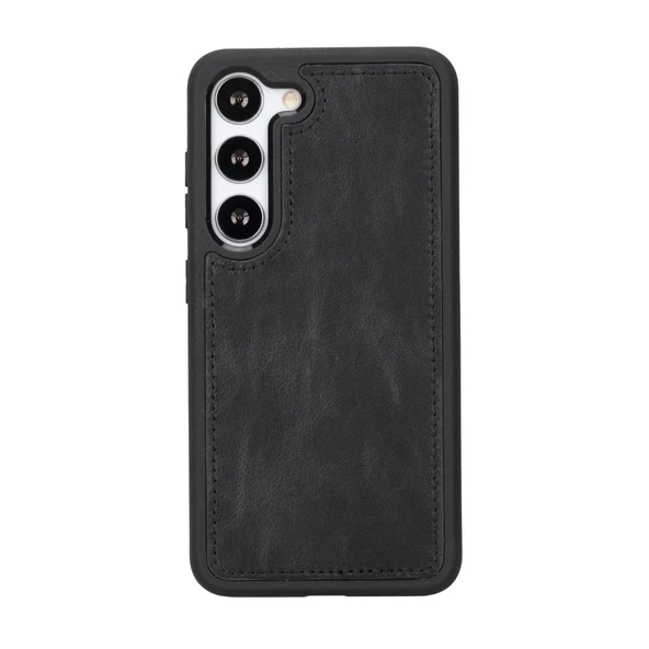 Samsung Galaxy S23 Uyumlu Deri Cüzdanlı Kılıf RST1 Siyah - 3