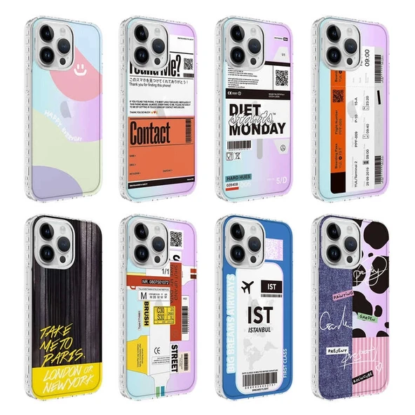 Apple iPhone 13 Pro Max Kılıf Airbag Kenarlı Renkli Desenli Silikon Zore Elegans Kapak - Resim 2