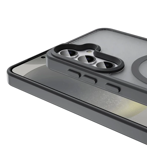 Galaxy S24 FE Kılıf M-safe Şarj Özellikli Mat Arka Yüzey Zore Sio Kapak - 4