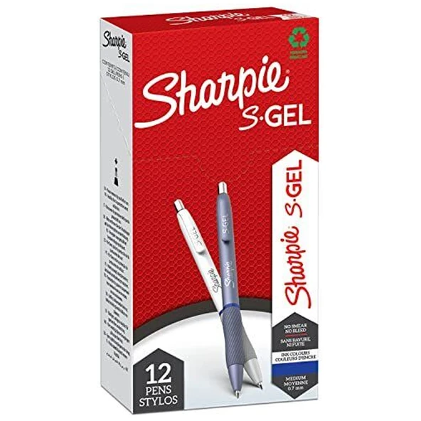 Sharpie Gel Fashion Jel Kalem Mavi- Beyaz Karışık Kutu (12 li)