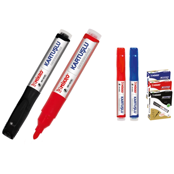 Mikro Tahta Kalemi Kartuşlu Siyah (12 adet) MR-6019