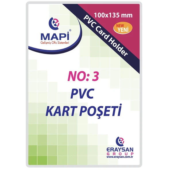 Mapi Kart Poşeti Dikey PVC NO:3 100x135 Şeffaf (100 adet) 910 10 37