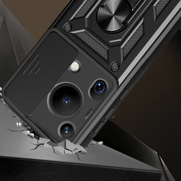 Huawei Pura 70 Ultra Kılıf Magnetik Standlı Kamera Korumalı Zore Sürgülü Vega Kapak - 2