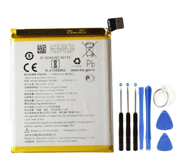OnePlus 6T A6010 A6013 Pil Batarya ve Tamir Seti BLP685 ürün görseli