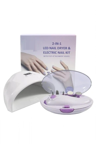 2 in 1 Oje Kurutucu ve Manikür Pedikür Seti Tırnak Bakım Kiti Uv Led Tırnak Seti