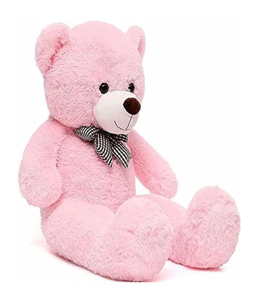 Sevimli 90 cm Peluş Ayı ile Led Peri Işıklı  Kırmızı Peluş Ayıcık Buketi - 4
