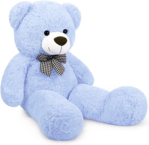 Sevimli 90 cm Peluş Ayı ile Led Peri Işıklı  Kırmızı Peluş Ayıcık Buketi - 9