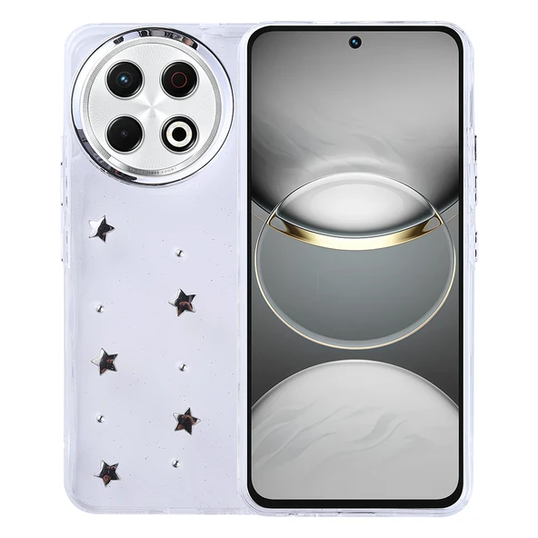 Tecno Spark 30 Pro Kılıf Airbag Tasarımlı Simli Şeffaf Kutup Kapak ürün görseli 1