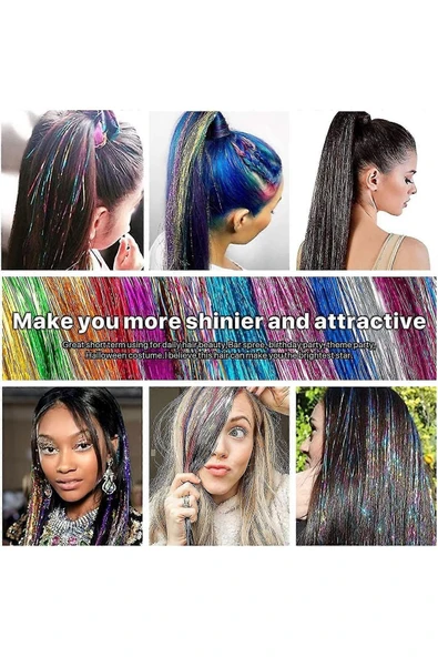 Vipfoni Hair Tinsel - Saç Simi Rengarenk Saç Aksesuarı 2 Adet - 4