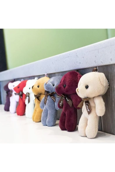 Vipfoni Peluş Oyuncak Minik Ayıcık Anahtarlık ve Çanta Aksesuarı 12 Adet - 4