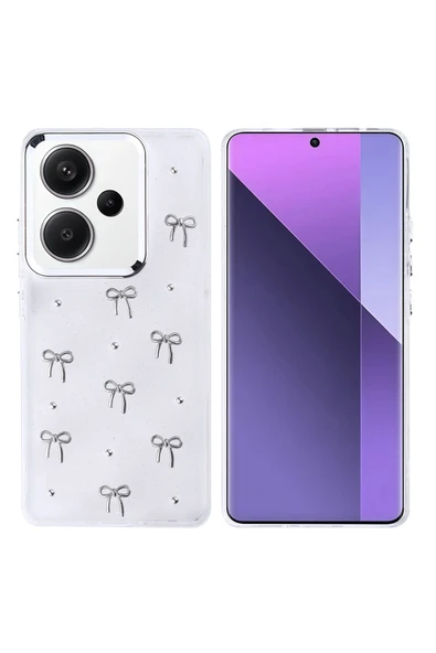 Vipfoni Xiaomi Redmi Note 13 Pro Plus 5G Kılıf Airbag Tasarımlı Simli Şeffaf Zore Kutup Kapak