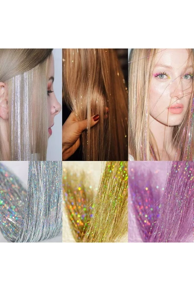 Vipfoni Hair Tinsel - Saç Simi Rengarenk Saç Aksesuarı 2 Adet