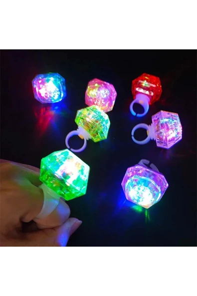 YNT İthalat Kristal Tasarımlı Led Glow Işıklı 3 Modlu Kırmızı Yüzük 3.5 X 5 Cm - 2