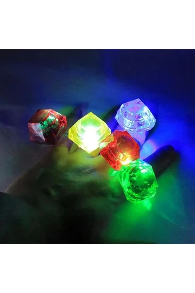 YNT İthalat Kristal Tasarımlı Led Glow Işıklı 3 Modlu Kırmızı Yüzük 3.5 X 5 Cm - 5