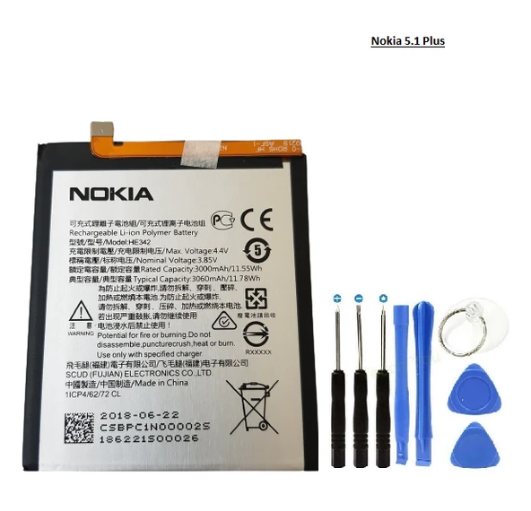 Nokia 5.1 Plus TA-1108 Batarya Pil HE342 ürün görseli 1