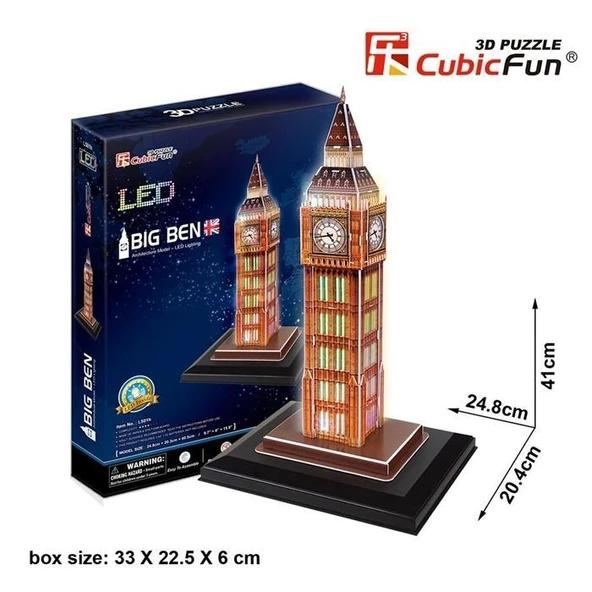 Cubic Fun 3D 28 Parça Puzzle Big Ben Saat Kulesi - İngiltere(Led ürün görseli