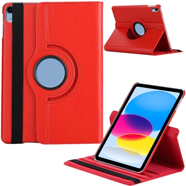 Apple iPad 10. Nesil Uyumlu 10,9 inç A2696 A2757 Döner Standlı Tablet Kılıfı - Resim 3