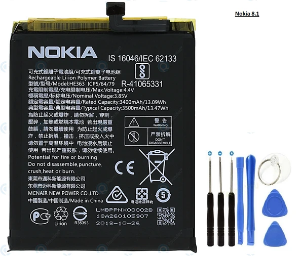 NOKİA 8.1-X7 Batarya Pil TA1119 HE363 ve Tamir Seti ürün görseli