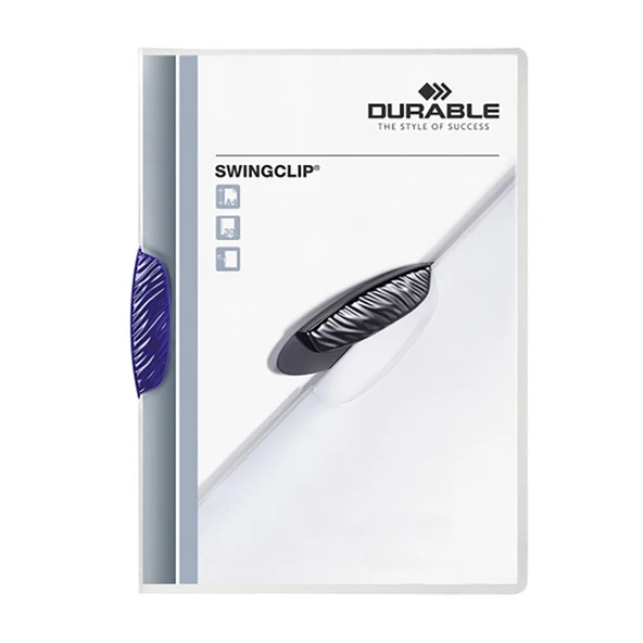Durable Sıkıştırmalı Dosya SwingClip Ortadan Klipsli 30 Syf A4 Lacivert 2260 - 2