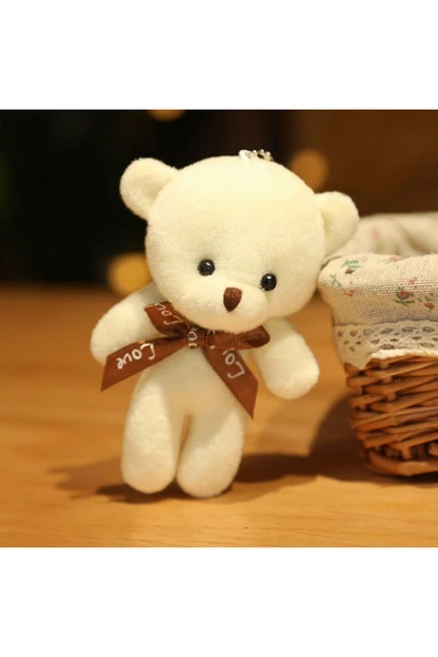Taşarhome Mini Peluş Ayıcık Çanta Süsü Aksesuarı Sevimli Bebek Ayıcık Anahtarlık 1 Adet - 4