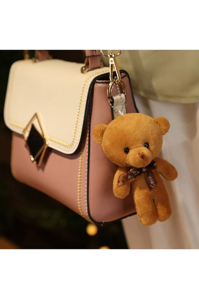 Taşarhome Mini Peluş Ayıcık Çanta Süsü Aksesuarı Sevimli Bebek Ayıcık Anahtarlık 1 Adet - 2