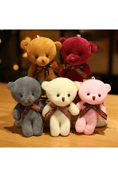 Taşarhome Mini Peluş Ayıcık Çanta Süsü Aksesuarı Sevimli Bebek Ayıcık Anahtarlık 1 Adet