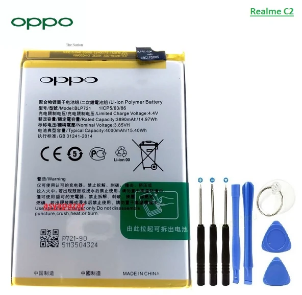 Oppo Realme C2 Pil Batarya BLP721 + Tamir Seti ürün görseli