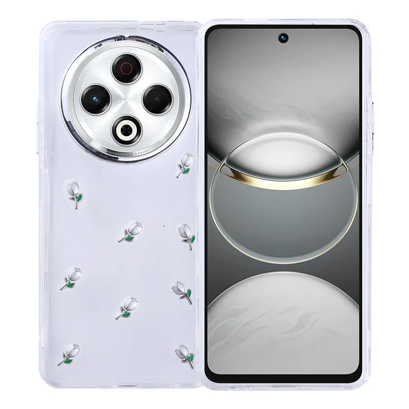 Tecno Spark 30 Kılıf Airbag Tasarımlı Simli Şeffaf Kutup Kapak - Resim 4