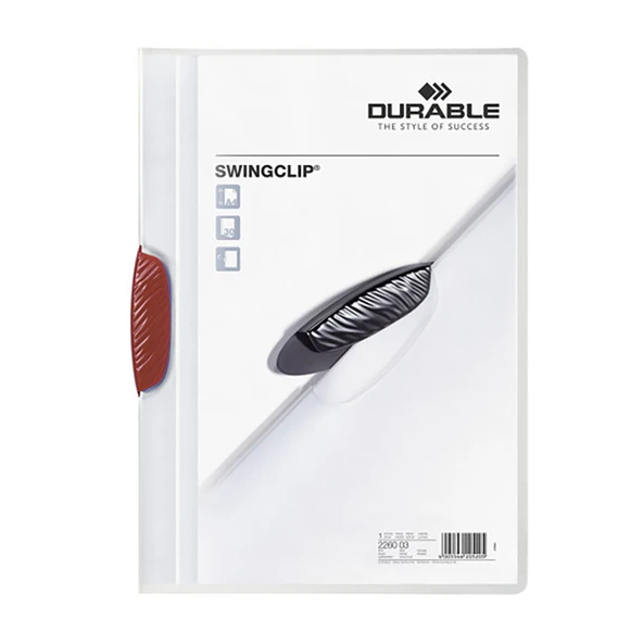 Durable Sıkıştırmalı Dosya SwingClip Ortadan Klipsli 30 Syf Kırmızı 2260 - 2