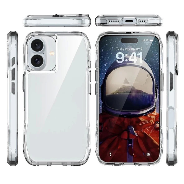 Apple iPhone 16 Kılıf Airbagli Şeffaf Zore İncek Kapak - Resim 4
