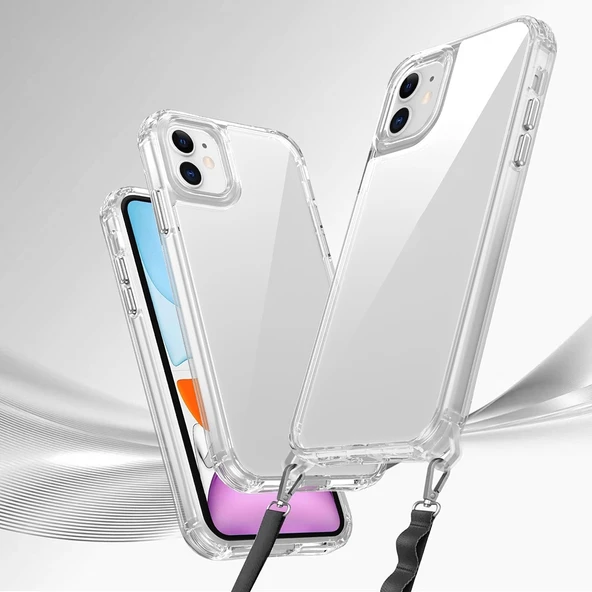 Apple iPhone 11 Kılıf Airbagli Takılabilir Askı Aparatlı Zore Snap Silikon Kapak - 2
