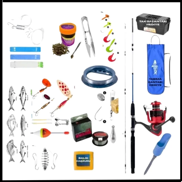Uyguna-Yakala 150cm Kamış 5-30GR / 3000'lik 3+1BB Makine - S Tam Takım Spin Olta Seti - At-Çek Olta Takımı-LER.086 ürün görseli