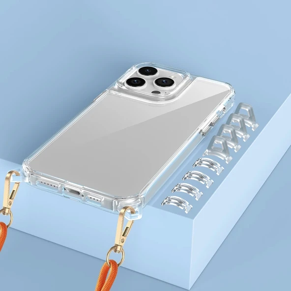 Apple iPhone 14 Pro Kılıf Airbagli Takılabilir Askı Aparatlı Zore Snap Silikon Kapak - 4