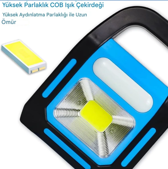 QASUL Güneş Enerjili Kamp Lambası Su Geçirmez Acil El Feneri LED Işık - 5