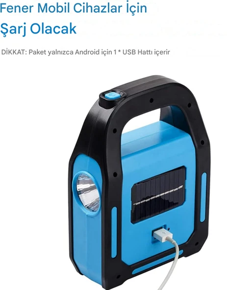 QASUL Güneş Enerjili Kamp Lambası Su Geçirmez Acil El Feneri LED Işık - 6