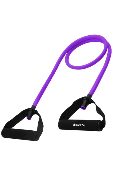 Delta 120 cm Tutacaklı Tam Sert 9*13 mm Pilates Direnç Lastiği-MOR - 4