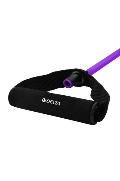 Delta 120 cm Tutacaklı Tam Sert 9*13 mm Pilates Direnç Lastiği-MOR - 5