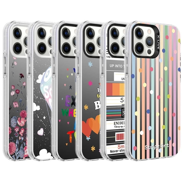 Apple iPhone 12 Pro Kılıf Desenli Zore Silver Sert Kapak - 2