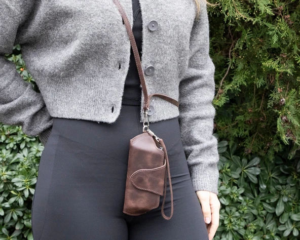 Riviera Deri Askılı Gözlük Kılıfı Kahverengi - 2