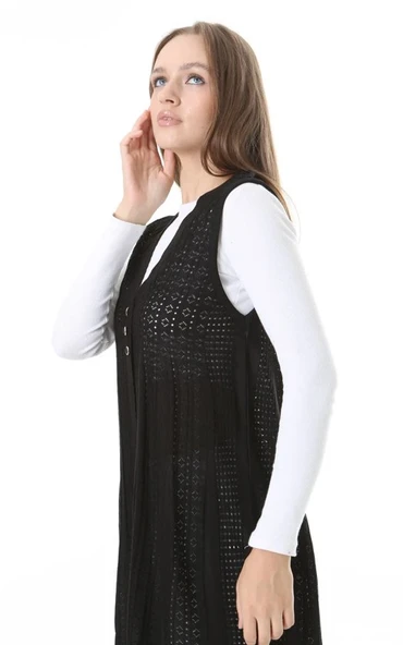 Kadın Triko Mevsimlik Araboy Merserize Büyük Beden Anne Yelek - 2