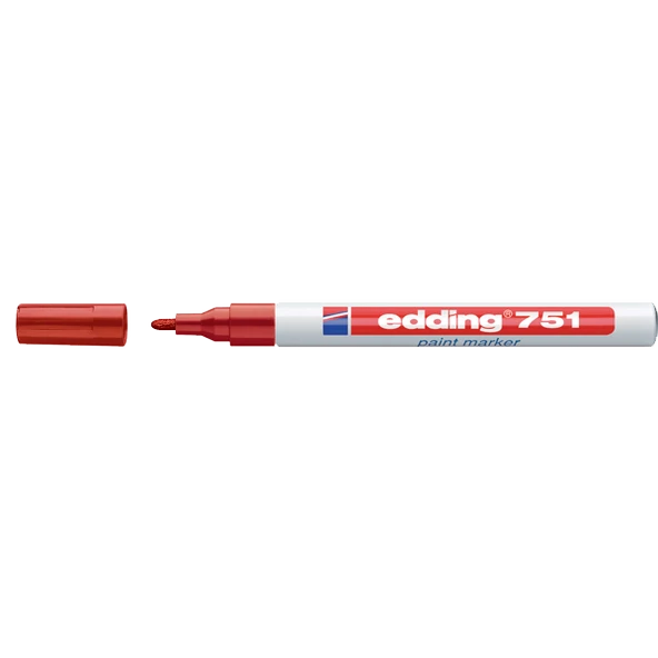 Edding Markör Boya Dekor Yuvarlak Uçlu 1-2 MM Kırmızı 751 (10 adet)