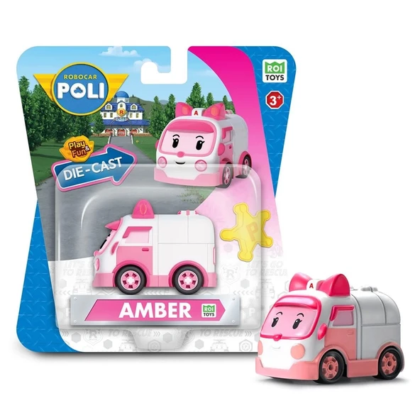 Robocar Poli Metal Araç Karakter Figürler - Amber 83163 - 2