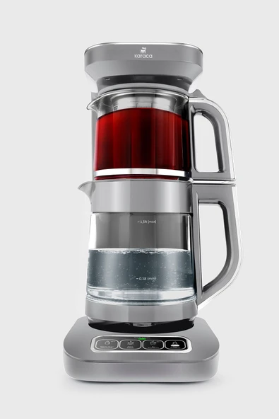 Karaca Çaysever Robotea Pro 4in1 2500 W Cool Gray Konuşan Cam Çay Makinesi