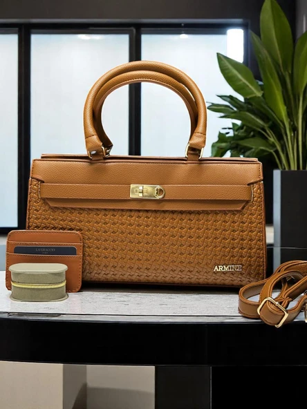 Armine Kartlık ve Bileklik Hediyeli El Ve Kol Çantası Omuz Çantası VS.BLKT.0389 ürün görseli