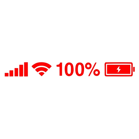  Batarya Pil Wifi Icon Oto Sticker 17x17 Cm Kırmızı
